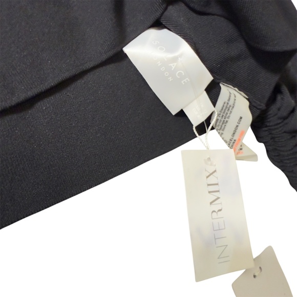 Solace London Samara Top NWT Black Balloon Sleeve Crop Elegant V-Neck Size US 8 - Picture 7 of 9